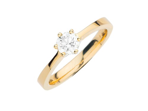 Ring solitär 18kt gelbgold - solitär,