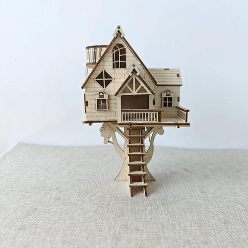 Holzpuzzle baumhaus - 3d,