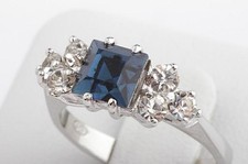 Ring mit Blautopas + Kristall