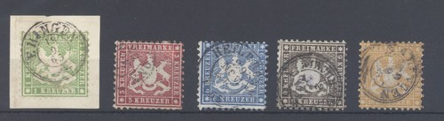 Württemberg michel 25 29 - michel, 25-29