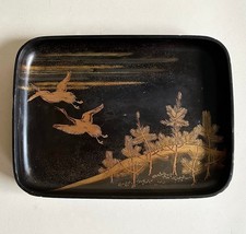 Japan Tablett Lackarbeit Gold