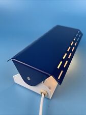 Vintage Wandlampe, Bettlampe Dänisches Design, Blau Weiß Metall