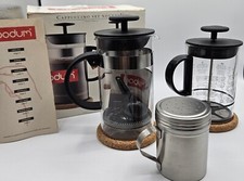 Bodum Kaffeemaschine & Milchaufschäumer Cappuccino Set mit Shaker & Untersetzer Originalverpackt Neu