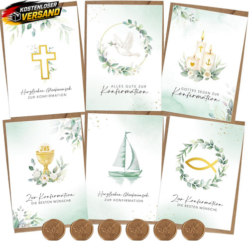 Konfirmationskarten set für - konfirmationskarten,