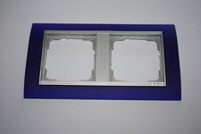 Gira EVENT opak blau (Einsatz in alu) 2-fach Rahmen