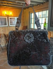 Vintage-Stil Nine West Handtasche - Crushed Velvet Floral - zweifarbig