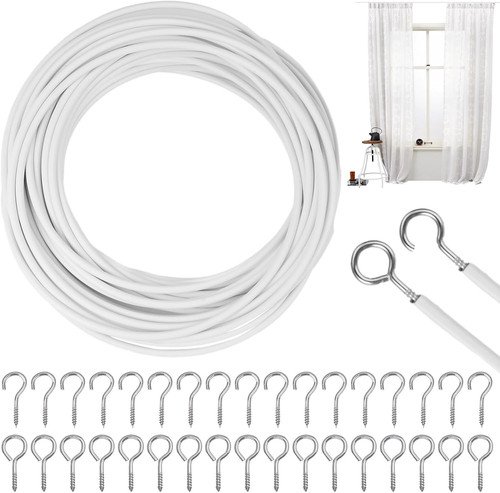 Gardinendraht 10m weiß - ,