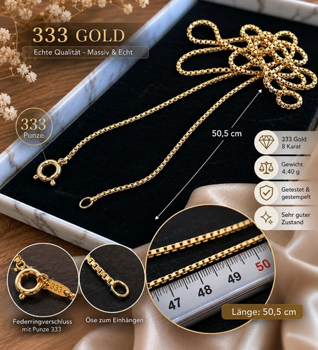 333 gelbgold halskette - gelbgold,