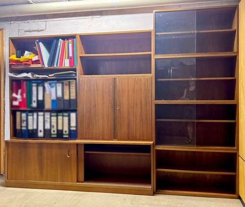 Bücherwand satink nußbaum - bücherwand,