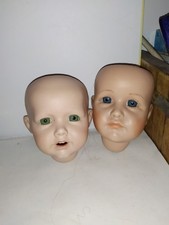 2 x Repro-Porzellan-Kopf-K&R 114+J D.K. 237-Puppe-Gr 42+45-Ersatzteil