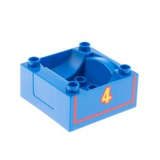 1x Lego Duplo Führerhaus 4x4x1 1/2 blau bedruckt Nr.4 Zug Aufsatz Gordon 51547pb