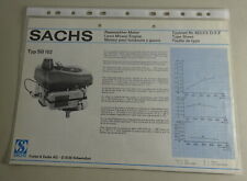 Typenblatt /Technische Daten Sachs Typ SB 102 Stand 08/77 Blattnr. 423.1/2 D-E-F