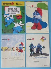 4 DIN-A6 Schleich Schlumpf Kataloge - 1994,1996-1998  - guter Zustand