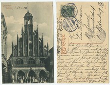 38785 - Grimmen - Rathaus - Ansichtskarte, gelaufen 24.6.1906