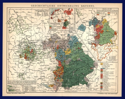Landkarte anno 1907 - -, bayern