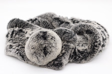 Mersmann Fuchsschal Naturpelz Fellschal grau Echtfell mit Bommel Länge 75 cm