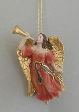 Engel mit Posaune Verkündigungsengel zum Hängen für Krippenfiguren Größe 9 cm