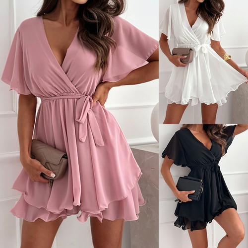 Sexy damen neck partykleid - v-neck,