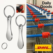 2x Edelstahl Einkaufswagenlöser Einkaufswagenchip abziehbar Schlüsselanhänger