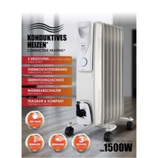 Ölradiator 1500W Elektroheizung 7 Rippen Radiator Heizkörper Heizung 