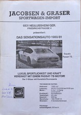 DANKAR Squalo Passat TS - 1980 - Prospekt Brochure - 2 Seiten