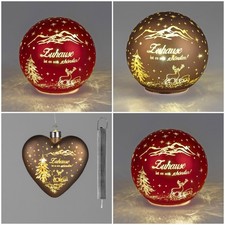 Formano LED Deko Kugel oder Herz mit Licht +Timer Farbglas Leuchtobjekt Zuhause