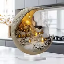 Weihnachten Mond Acryl Deko 2D