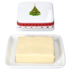 Weihnachtstraum Butterdose mit Deckel für 250g Butter Weihnachten Porzellan 