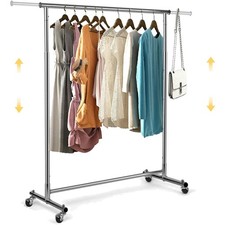 Kleiderständer Rollen verstellbar Edelstahl Kleidungshalter Garderobe