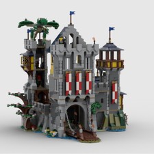 Burg der Blauen Ritter mit Innenraum Mittelalterliche Burg  MOC 2468 teile