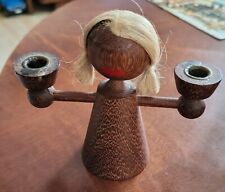 1960 Vintage Kerzenhalter Teak Denmark Mädchen mid century 60-er 70-er