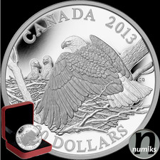 WEIßKOPFSEEADLER / BALD EAGLE - 20$ Kanada 2013 - 1 Oz Silber PP Proof - OVP BOX