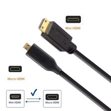 Bi-direction Micro HDMI to Mini HDMI Cable 4K 60Hz Mini HDMI to Micro HDMI Cable