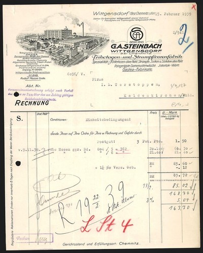Rechnung wittgensdorf 1939 g - rechnung,