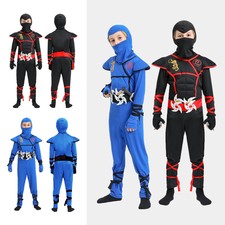 Jungen Ninja Cosplay Kostüm Kinder Samurai Krieger Outfit Fancy Kleid 110-140