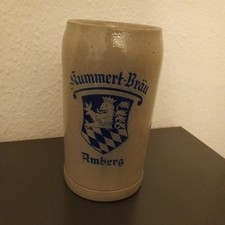 Bierkrug Kummert Bräu Amberg Brauerei  Maßkrug 1 Liter Steinzeug Bayern