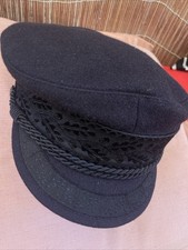 Wie NEU 1x KURZ getr. Prinz Heinrich Mütze schwarz Kapitän Segler Schiffer Kappe