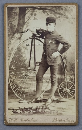 Mann mit hochrad cdv foto - mann,