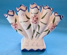 Handbemalte portugiesische fünf Finger Blumen Keramik Vase