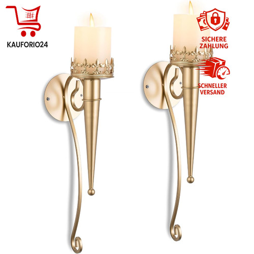 Wandkerzenhalter gold metall - wandkerzenhalter,