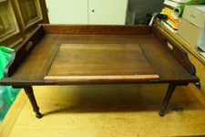 Tablett Antik für Bett, mit Buchstütze Jugenstil ca 1930/50 Eiche