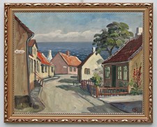 Küstenort mit Häusern –