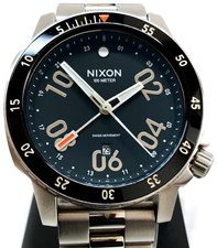 Nixon Swiss Movt Ranger GMT Watch 44mm Black Steel FULL SET