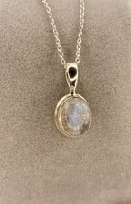 Set Kette Anhänger Mondstein