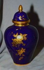 kleine Deckelvase Kobalt gold