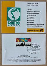 Werbekarte Deutsche Bundespost, CeBIT Hannover mit SM und Sonderstempel 1998