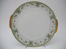 Alt Tirschenreuth Tortenplatte Florenz Kuchenteller Goldrand Trianon grün Blumen