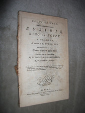 BUSIRIS, KING OF EGYPT. A TRAGEDY. A PLAY by E. YOUNG. 1777 EDITION