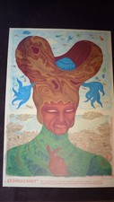 ARIK BRAUER "Gedankenhut" Orig.Silkografie  - 3. aus "Morgenrot-Morgengrau" 1972