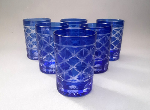 Sechs blaue vintage retro - sechs,
